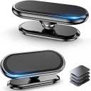 【2Pack】 Magnetic Phone Holder for car, [ Super Strong Magnet ] [ with 4 Metal Plate ] Cell Phone carmount for iPhone Magnetic [ 360° Rotation ] Universal Dashboard Adhesive Car Magnetic Phone Mount
