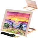 Large Artist Drawing Board 24" L x 15 5/8" W, Adjustable Beechwood Tabletop Easel with 5 Positions, Portable Drafting Table Stand for Painting and Sketching