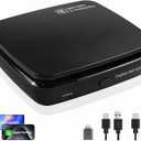 ASENCH USB External Car DVD/CD Player, Built-in Wireless CarPlay/Android Auto Adapter, Portable, Plug and Play