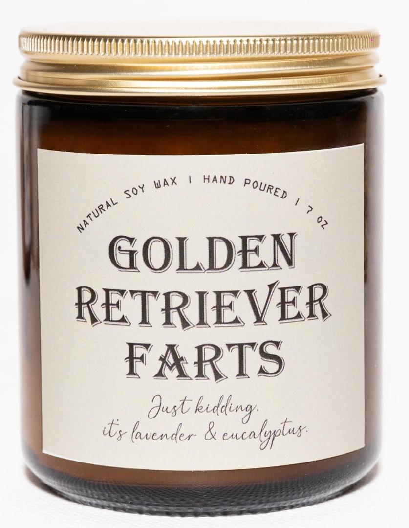 Golden Retriever Gifts & Decor, Dog Mom Gifts, Dog Lovers Gift - Lavender & Eucalyptus Soy Wax Scented Candle, 7OZ