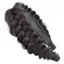 Wide Braided Headband With Teeth Braids Hairband With Tooth Synthetic Hair Band Plaited Hairband For Women (W-Deep Brown)