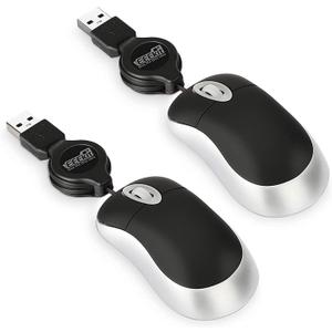 EEEKit Ultra Compact 3-Button USB Mouse, Black, 3 x 1.57 x 0.98 in
