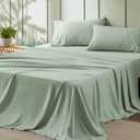 Bedsure Queen Sheet Set - 1 Piece Soft Queen Size Sheet - Breathable & Cooling - Hotel Luxury - Easy Care Polyester Microfiber Bedding for Women, Men, Sage Green