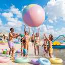 Tradder 2 Pcs 60 Inch Giant Inflatable Beach Ball Large Pastel Macaron Inflatable Float Jumbo Pool Playground Balls for Adults Summer Outdoor Games Water Pool Beach Party Favor (Multicolor)