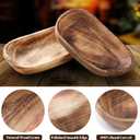 2 Pcs Wooden Dough Bowls for Decor Oblong Decorative Bowl Home Decor Fruit Vessel for Kitchen Counter Rustic Carved Serving Container Long Wooden Bread Tray for Dining Room Table(10 x 6 x 2 Inch)