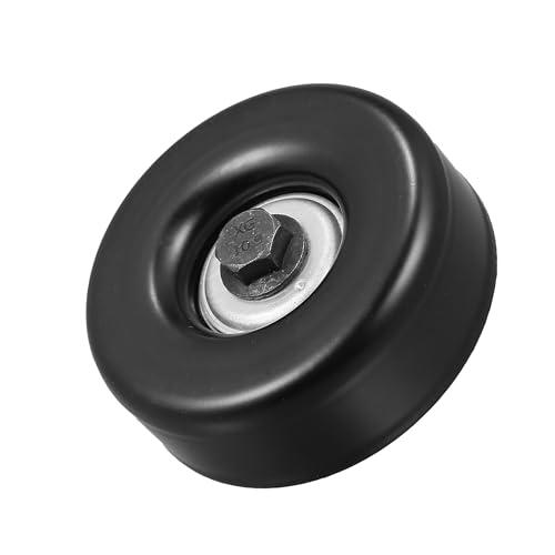 X AUTOHAUX Idler Pulley for Chevrolet Express Silverado 1500 2500 3500 for GMC Savana Sierra 36299 Idler Pulleys with Bolt 17 mm 0.67" Insert Dust Shield Retainer Spacer Steel Rubber Black
