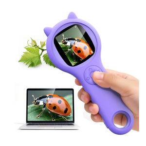 Microscope for Kids - Mini Pocket Handheld Microscope for Toddlers-STEM Educational Science Kit Toys for Christmas Birthday Gifts Toys for 5 6 7 8 9 10 11 12 Year Old Girls（Purple)