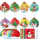 48 Pcs Christmas Craft Kits for Kids DIY Christmas Ornament Kit Make Your Own Xmas Arts and Crafts Xmas Decor with Stickers for Holiday Class Home Party Favors Supplies(Ball)