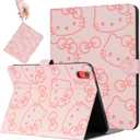 JOYSHELL Cute Case for Samsung Galaxy Tab A9 Plus 11 Inch 2023Model: SM-X210/X216/X218, Premium Leather Folio Tablet Cover for Kids Girls with Pencil Holder, Wrist Band, Auto Wake/Sleep (Pink)