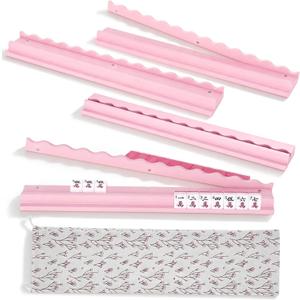 White Mahjong Racks with Magnetic Pushers Set of 4,19.6" Wooden Tile Racks
Magnetic Pushers Keep Tiles Organized,White Scalloped Design, Smooth Wooden Finish for Elegant American Mahjong Games & Gifts
