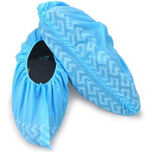Disposable Boot & Shoe Covers Count of 200 Non Slip Durable for Indoor and Outdoor, Fits Most US Men's or Women's Size (Large, Blue)