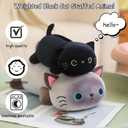SQEQE Weighted Black Cat Plush, Weighted Black Cat Stuffed Animal, Cute Plushies Soft Pillow Toy Gift for Kids Adults 13.8 Inch, 1.6 Lbs, Medium