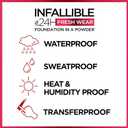 L'Oreal Paris Makeup Infallible Fresh Wear Foundation in a Powder, Up to 24H Wear, Waterproof, Golden Sun, 0.31 oz.