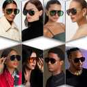 AIEYEZO Oversized Aviator Sunglasses Women Men Fashion Retro Big Frame Sun Glasses Designer Ladies Shades