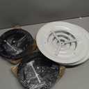 Therwen 2 Set 6 Inch Round Vent Cover Ceiling Diffuser HVAC Vent Duct Cover Replacement with Steel Butterfly Damper Fitting in 6 Inch Duct, Outer Dimensions: 9-15/16" (White and Black)