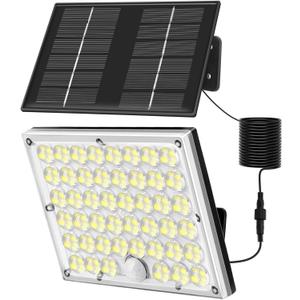 Solar Lights Outdoor Waterproof Motion Sensor Security Lights, Upgraded Convex Lens 150% Bright, 184 LED, 3 Modes, 16.4 ft Cord, Outdoor Light for Patio, Porch, Backyard, Garage (1 pc Square)