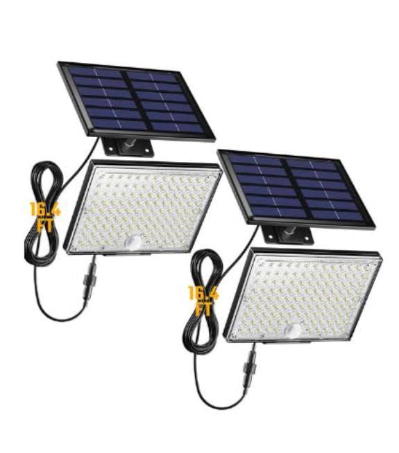 SUPERDANNY Solar Outside Lights with 113 Bright LEDs 7000K