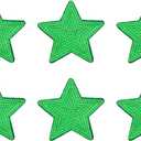 MECCANIXITY Big 5 Star Sequins Iron-on Patches Embroidered Sew Sequin Patch Appliques for Clothing Repair Backpack Shoes Decoration 90x90mm/3.54x3.54 Pack of 6(Green)
