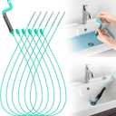 Rotating Handle Drain Snake - 40 Inch Steel Wire Hair Drain Clog Remover, Heavy Duty Flexible Plumbing Snake for Shower, Sink, Toilet, Bathroom & Kitchen Drain Cleaner Tool(6PCS)