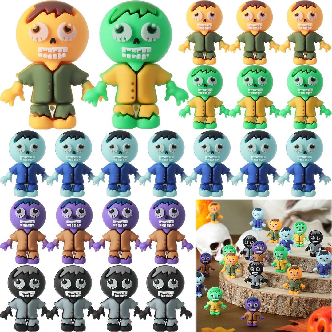 60 Pcs Halloween Mini Zombies Figurines Tiny Zombies Figures to Hide and Seek Little Statue for Spooky Haunted House Decor Dollhouse Accessories Halloween Party Favors Gifts