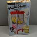 Nostalgia Vintage Hot-Air Popcorn Maker Machine - Makes Up to 12 Cups - Oil-Free - Healthier Popcorn - Classic Stand-Up Cart With Wheels - Includes Kernel Measuring Cup - White & Red