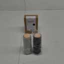 Non-Spill Salt and Pepper Grinder Set - Adjustable Ceramic Grinder - Minimalistic Spice Mill - Easy to Refill Condiments Dispenser - Wood & Soft-Coated Plastic - 6.2 x 2.2 inch (White & Grey)