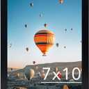 7x10 Picture Frame Black for Wall Hanging or Tabletop- Wall Mounting Horizontally or Vertically, 7 x 10 Wall Gallery Poster Photo Frames for 7 by 10 Photos, Black