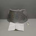 Glitzhome 21" D Metal Tree Collar, Christmas Tree Base Cover for Artificial Trees, Snowflake Diecut Galvanized Tree Collar w/String Light Christmas Tree Ring Xmas Tree Skirt for Christmas Decor