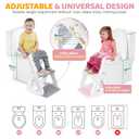 Orzbow Potty Training Seat | Upgrade Toddler Potty Training Toilet with Step Stool, 2-in-1 Stability Toilet Seat for Boys Girls | with Splash Guard, Anti-Slip Pad, Ladder, and Height Adjustable, Pink