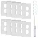 10PCS Outlet Cover, White Socket Covers for Outlets, with Screws and Flat Head Screwdriver, Duplex Receptacle Cover, Suitable for Electrical Outlets, 4.49 In*2.72 In