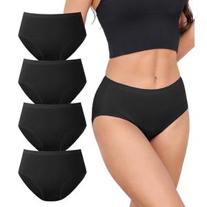 DAVID ARCHY Womens Underwear, Bamboo Rayon Women's Briefs - Moisture Wicking Panties, Soft & Breathable, 6 Pack Black, L