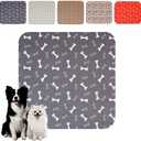 Puppy Pads with Pheromones, Washable Pee Pads for Dogs Potty Training, Reusable Dog Mat with Pet Hair Removal Gloves for Playpen, Crate, Whelping Box (Gray,M)
