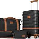 Joyway Carry On Luggage 20 Inch Expandable Suitcase with Spinner Wheel, 3 Piece Hard Shell Luggage Set with TSA Lock(Black)