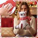 3 Pcs Christmas Throw Pillows Gift Xmas Tree Snowman Santa Gingerbread Man Polar Bears Decorative Stuffed Pillows Plush Cushion for Winter Holiday Party Home Sofa Couch Bed Bedroom (Lovely)