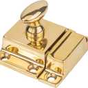 Small Heavy Duty Solid Brass Cabinet Door Latch - 1-3/4"  1-3/4" - Spring Loaded Cupboard Door Latch with Oval Turn - Vintage Cabinet Hardware | UA-101-LPB