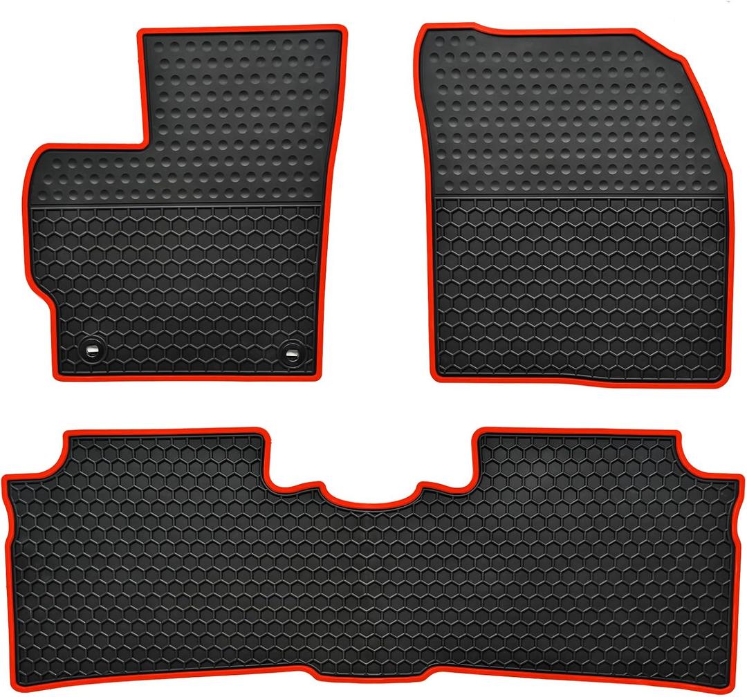 Car Floor Mats Custom Fit for Toyota Prius 2015 2014 2013 2012 2011 2010 Odorless Washable Heavy Duty Rubber (All Weather) Floor Liners Set red