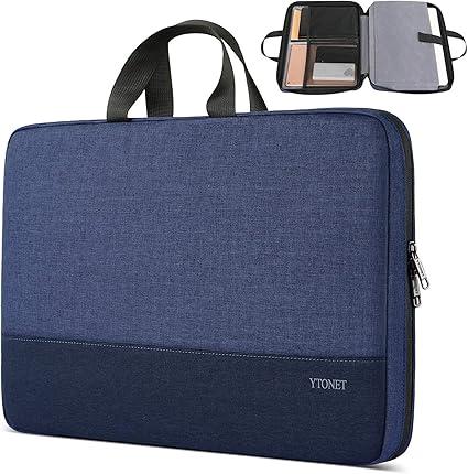 Ytonet Laptop Sleeve Case 16 Inch 15.6 Inch, Slim Laptop Cover with Handle | Compatible with MacBook Air/Pro HP Dell Lenovo Notebooks, Protective Computer Carrying bag, TSA Water Resistant, Dark Blue