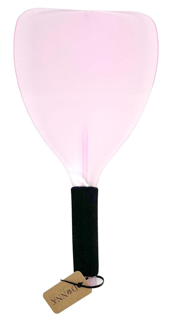 DONNA Hair Spray Face Shield  Professional Salon Hairdressing Shield with Sponge Handle, Face Protector for Hairspray and Styling, Lightweight Reusable Plastic Shield for Makeup and Eyes, Pink