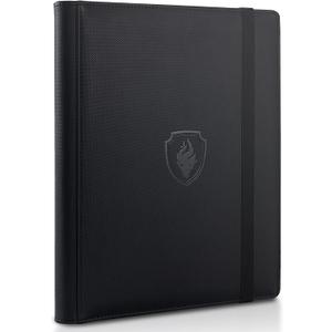 Trading Card Binder 9 Pocket, Fabmaker PU Cover Card Collection Binder for 360 Cards, Premium Card Book, Sturdy Card Holder Folders, Card Album for YuGiOh, MTG, TCG, Game Cards & Sports Cards, Black Trading Card Binder 9 Pocket, Fabmaker PU Cover Card Collection Binder for 360 Cards, Premium Card Book, Sturdy Card Holder Folders, Card Album for YuGiOh, MTG, TCG, Game Cards & Sports Cards, Black