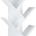 7-Tier Tree Bookshelf | Wall-Mounted Book Organizer | Solid Wood Floating Bookshelf for Kids (White)