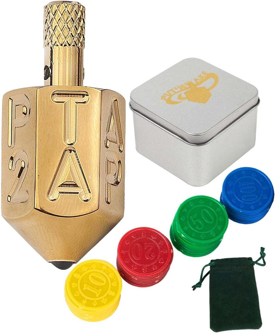Extguds Put and Take Spinner Dice Game, Game of Chance, Gambling Top Dice Type Game, Solid Brass ANTE-UP (Dice Brass)