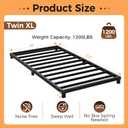 4 Inch Bed Frames Twin XL Size Low Profile Metal Platform Bed Frame Heavy Duty Steel Slat Support, No Box Spring Needed, Easy Assembly, Noise Free