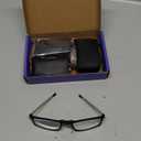 OWTXIS Folding Reading Glasses for Women Men, Keychain Bags Compact Readers Blue Light Portable Pocket Glasses (3 Black, +2.50)