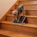 Cinnvoice 1 Packs Dog Ramp for Stairs Adjustable 5.5 to 7.48 Inch Height Foldable Wooden Pet Ramp with Non-Slip Carpet Surface for Indoor Small Dogs Cats Senior Pets (11.81 Inches/ 30 cm)