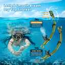 Snorkel Set Adults Snorkeling Gear Anti-Leak and Anti-Fog Tempered Glass Lens Panoramic View Swim Mask Dry Top Snorkel Kit for Snorkeling Scuba Diving Swimming Travel with Carry Bag