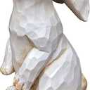 Easter Bunny Decoration, Decorative Farmhouse Modern Standing White Rabbit Bunny Figurine, Home Decor Accents Carved Rustic Distressed Animal Bunny Rabbits Ornaments