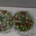 Lyrow 8 Pcs Christmas Candle Rings Wreath Xmas Kitchen Cabinet Mini Wreath Artificial Berries Snowy Pine Candle Ring Holder for Christmas Chandelier Home Table Centerpiece Indoor Decor