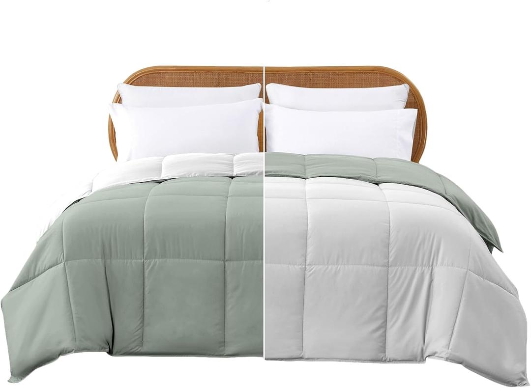Modern Threads Down Alternative Reversible Comforter White/Gray Queen