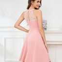 Bbonlinedress Women Cocktail Formal Wedding Dress Halter Evening Party Short Bridesmaid Holiday Prom Dresses for Teens 2026 (Pink, S)
