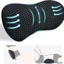 kasney Lumbar Support Pillow, Back Pillow for Low Back Pain Relief, Ergonomic Streamline Car Seat, Office Chair, Recliner and Bed (Black), Large